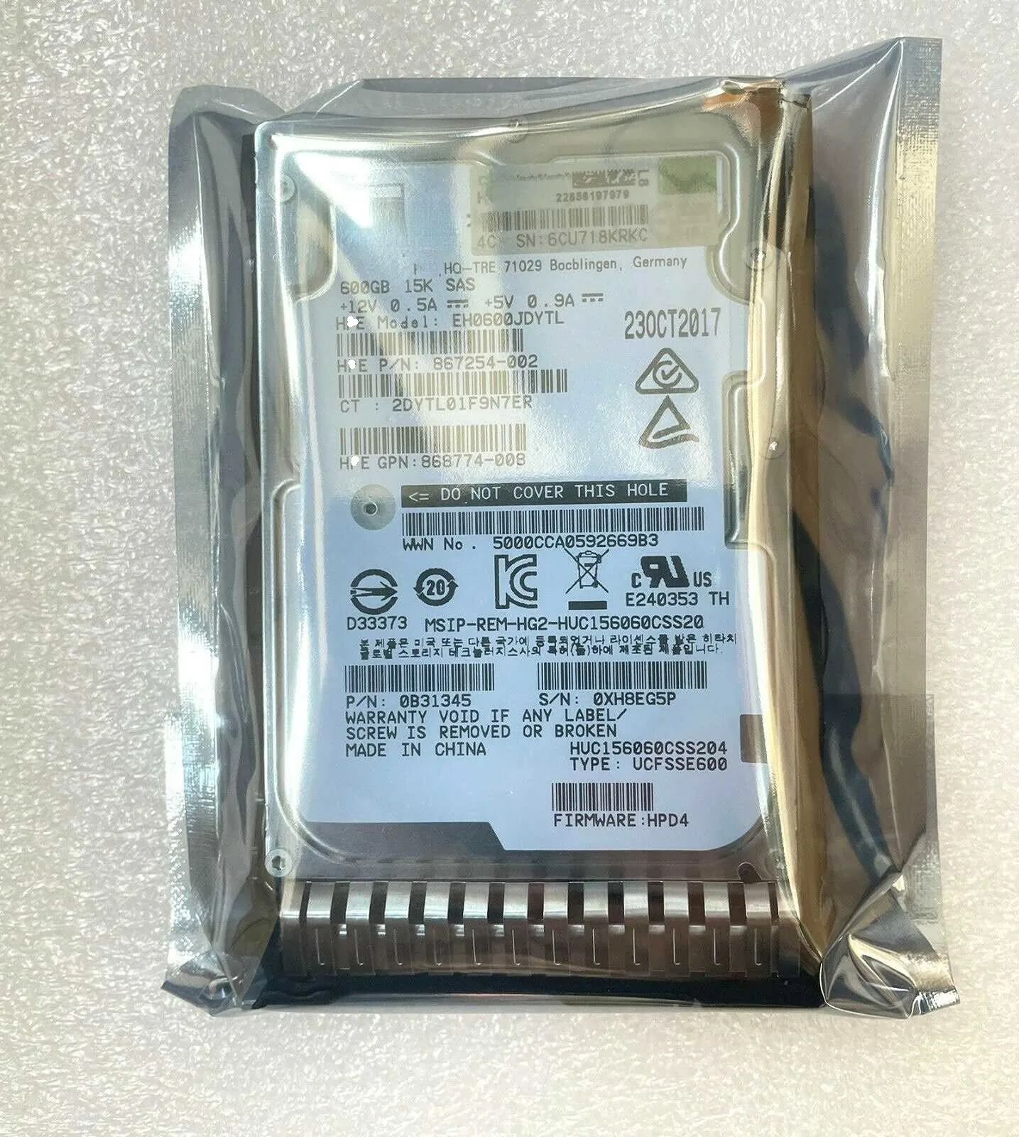 HDD 400-AUQX 2.4TB 10000RPM SAS 12GB/S Hot-plugable 256MB Cache, Hard Drive 2.5 inci dengan nampan untuk Server PowerEdge De + ll