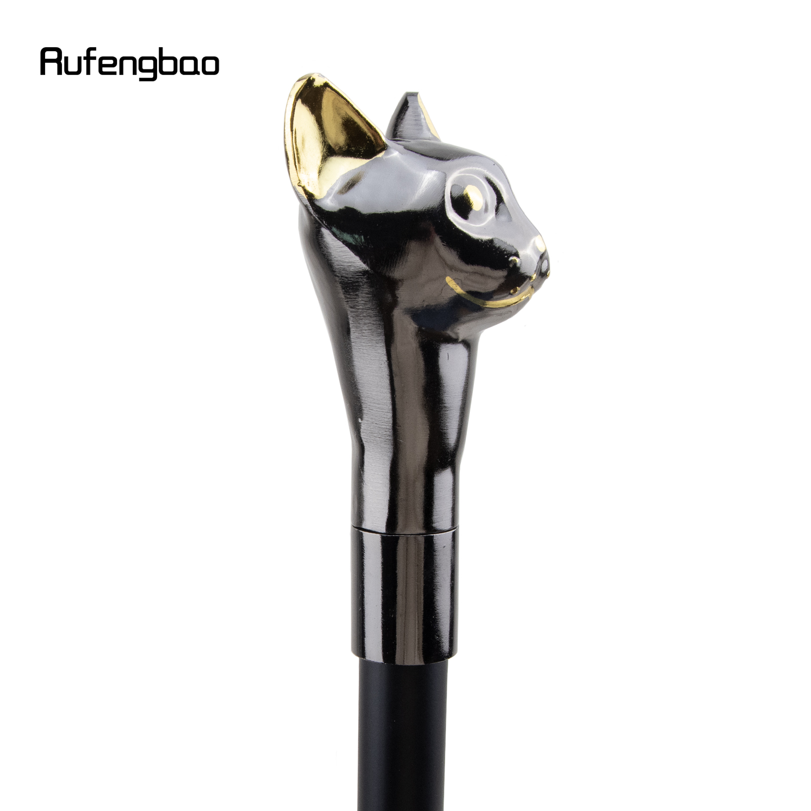 Ouro preto luxo gato lidar com bengala moda decorativa bengala cavalheiro elegante cosplay cana botão crosier 90cm