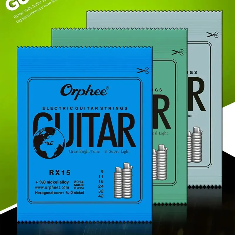 Orphee RX15 17 19 cuerdas de guitarra eléctrica aleación de níquel tensión súper ligera Accesorios para instrumentos musicales