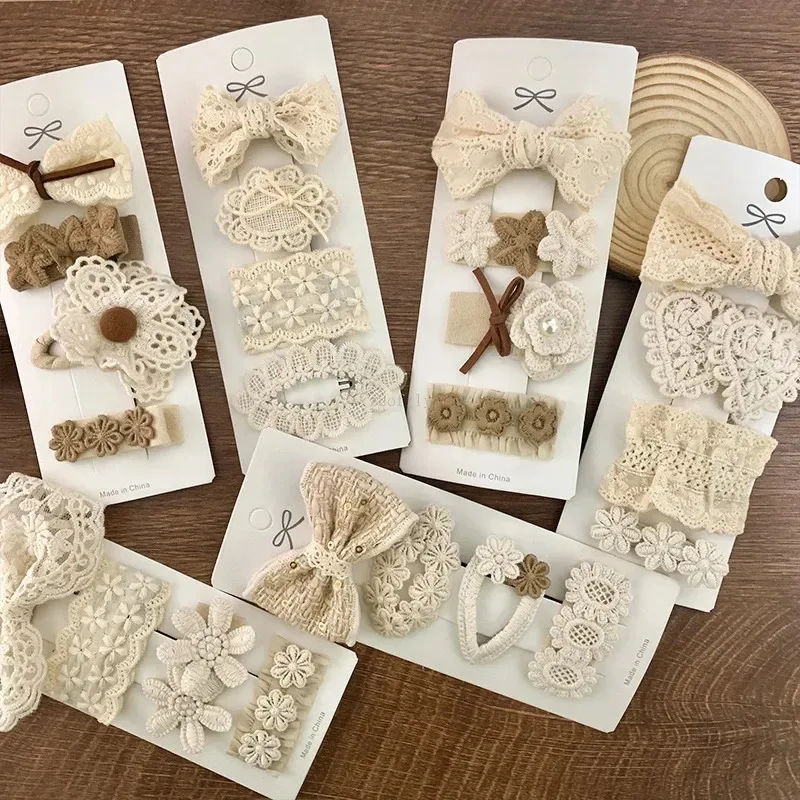 4 pçs/set nova flor bordado bebê hairpin crianças meninas doce bb grampos de cabelo recém-nascido menina presilhas rendas headwear acessórios para o cabelo
