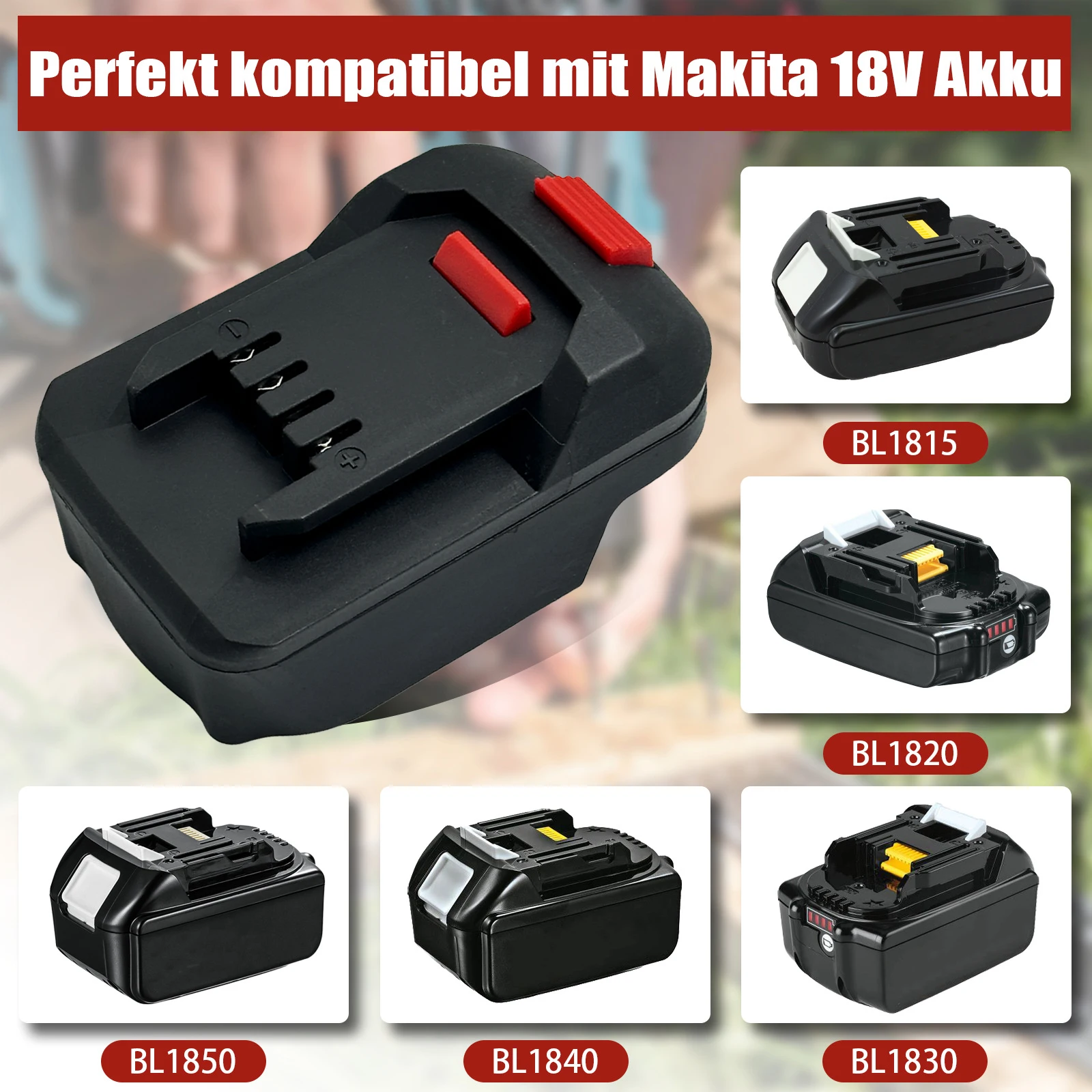 Konwerter Baterii Makita 18V Li-ion na Lidl Parkside X20V do Elektronarzędzi Akumulatorowych (BEZ Baterii)