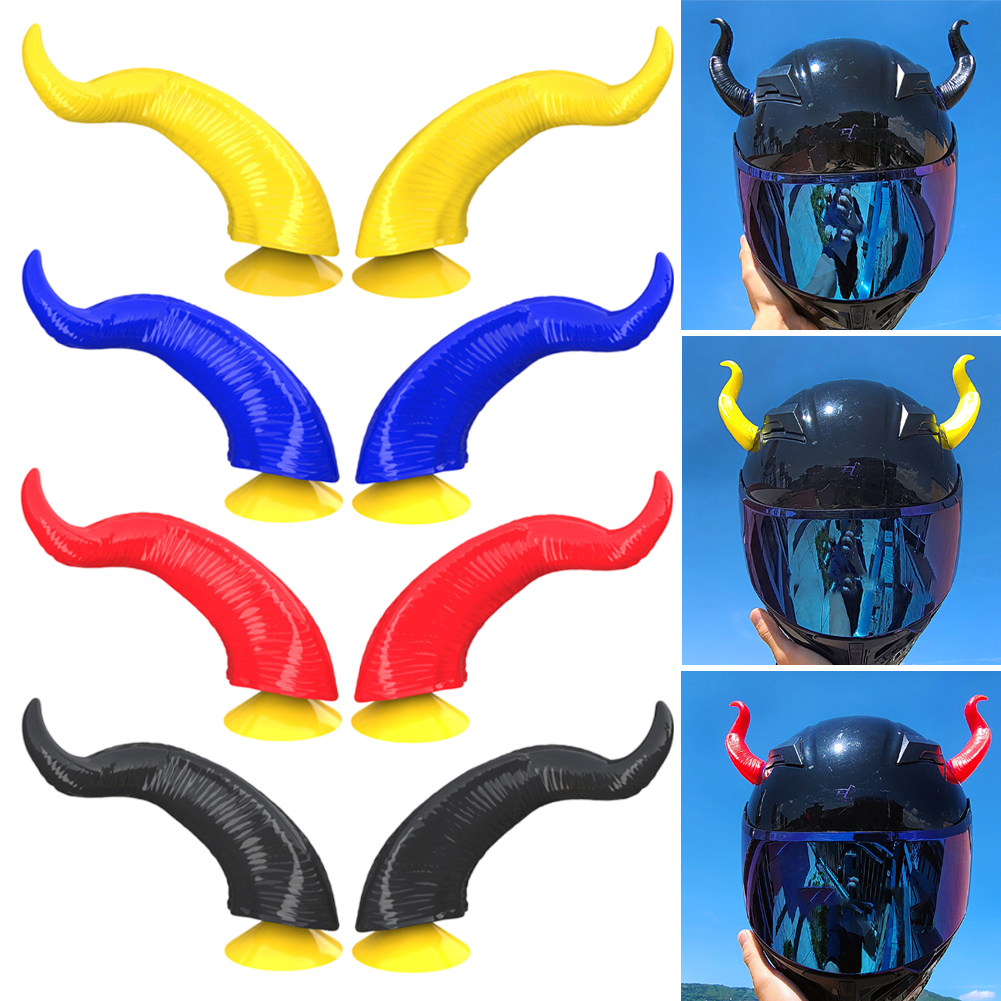 2 pçs decoração do capacete da motocicleta chifres do diabo estilo acessórios do capacete de moto adesivos estilo cosplay com otário