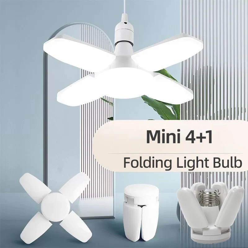 E27 접이식 팬 모양 LED 전구 램프 220V 110V 40 LED 조명 전구 가정용 천장 램프 창고 차고 백색광 6500