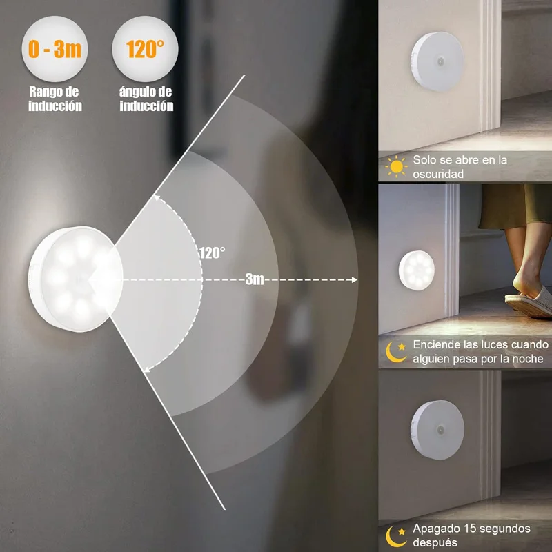 Xiaomi-luz nocturna LED con Sensor de movimiento PIR, recargable por USB, lámpara de noche para armario de cocina, decoración de dormitorio y habitación