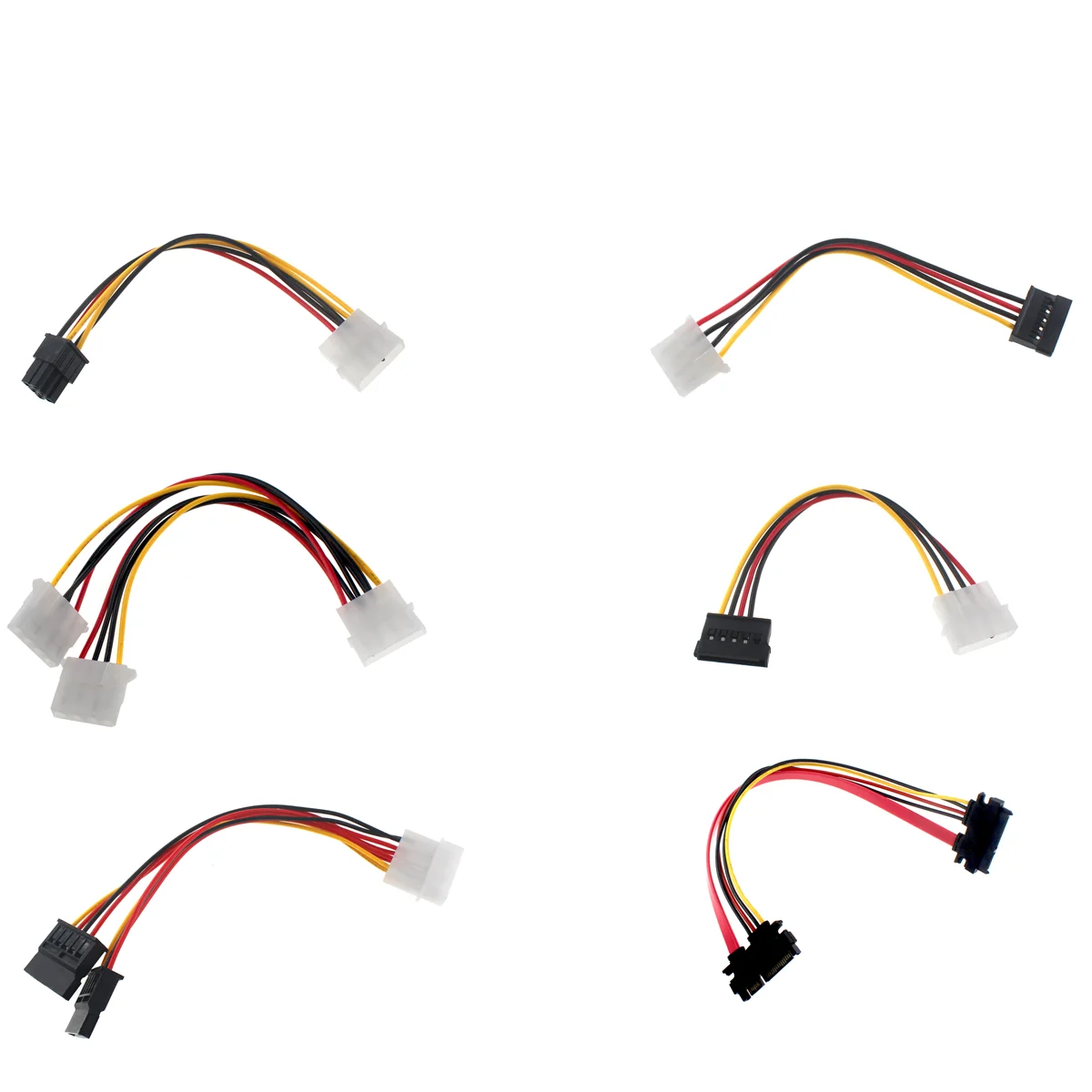 Sata、転送ケーブル用のハードドライブ電源コード、4ピンメス、4pからsataオス、設置から大、sataからHideパワーコード、2個