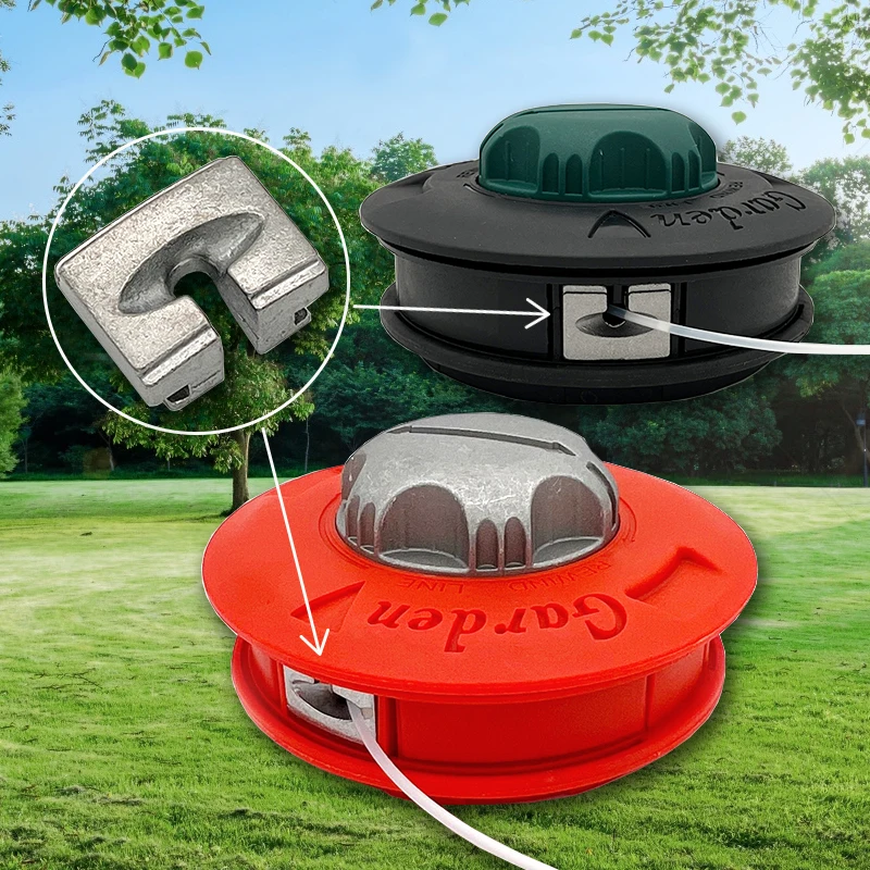Piezas de herramientas eléctricas de jardín, accesorios para desbrozadora, bloque de aluminio para cabezal de corte de césped, salida de cuerda