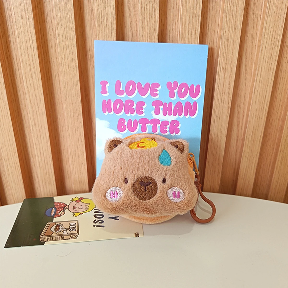Kreatywna pluszowa torebka Capybara Modna mini portmonetka Okrągłe torby z kreskówek