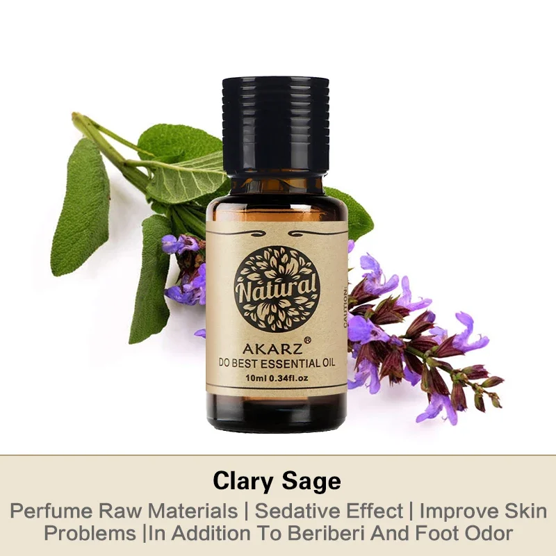 AKARZ Clary Sage Tinh Dầu Tự Nhiên Da Hiệu Quả Điều Dưỡng Tóc Kiểm Soát Cân Bằng Clary Sage Dầu