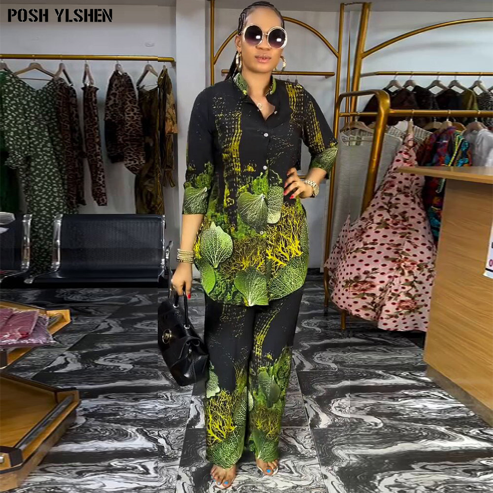 Dos conjuntos de pantalones de 2 piezas, ropa de verano para mujer, vestidos africanos para mujer, novedad de 2024, conjunto a juego, ropa africana para mujer