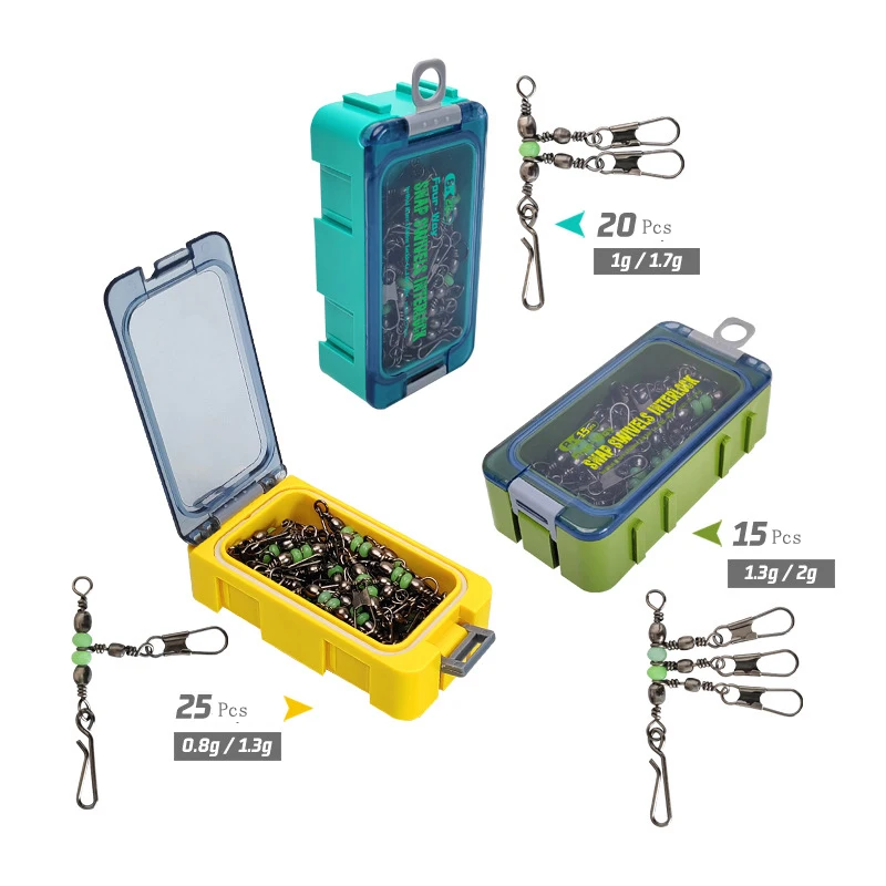 8 #   10 #   Luyamu Gruppo di pesca per gamberetti Cuscinetto a sfere luminoso Set di fibbie ad anello solido rotanti e rotanti Set di pin Connettore da pesca
