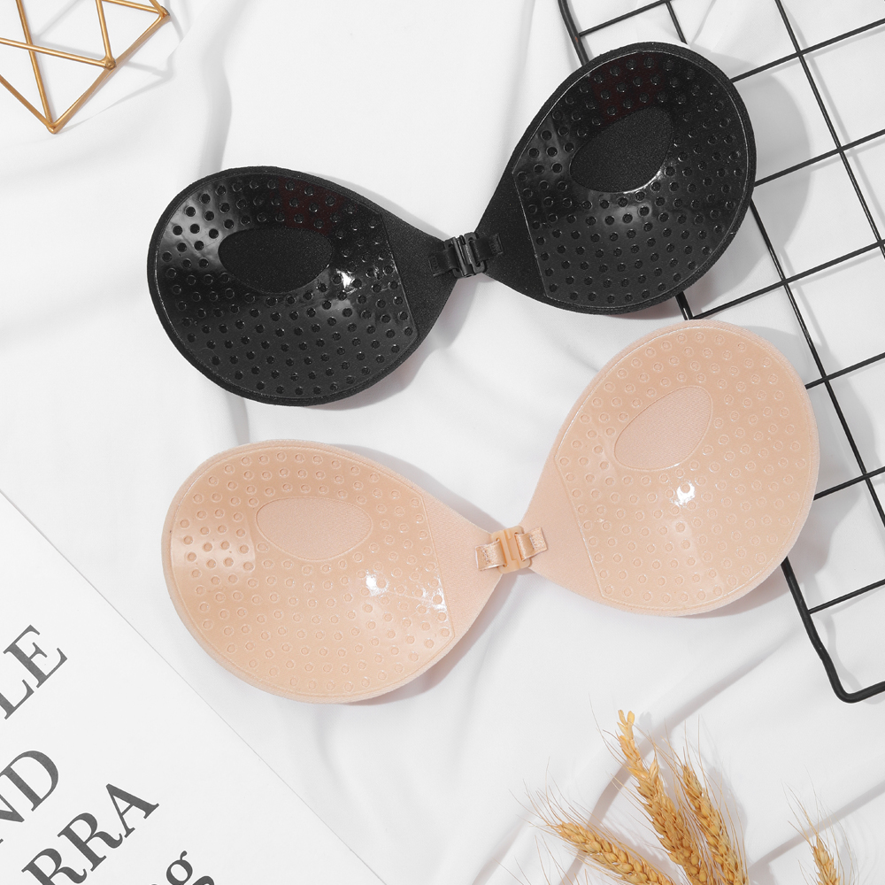 VKME-Sujetador Invisible de realce para mujer, sujetador autoadhesivo de silicona con cierre frontal, adhesivo, sin espalda, sin tirantes