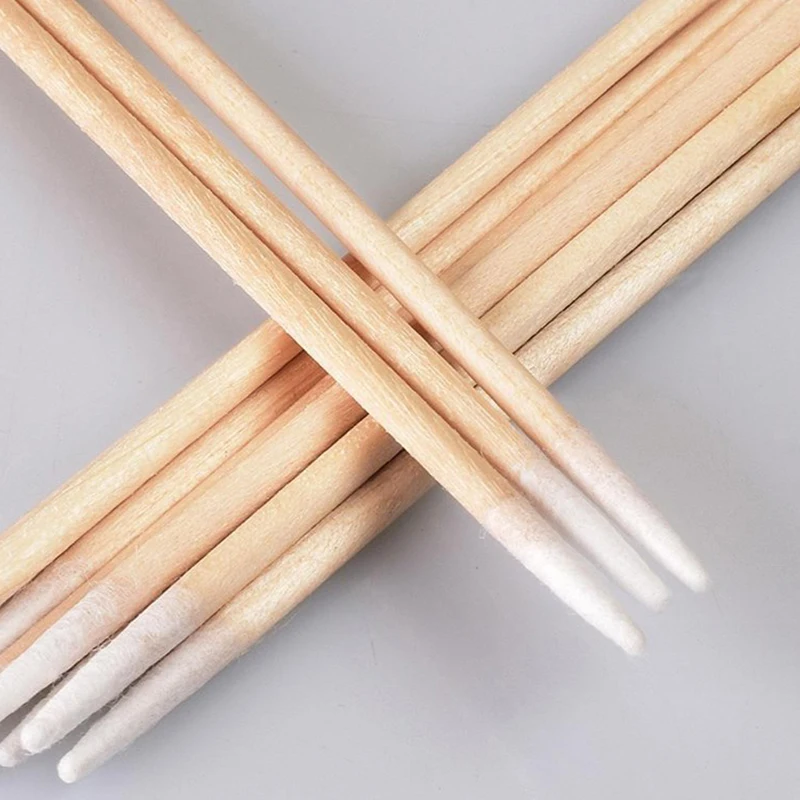 ネイルアート用ウッドコットンスワブ,クリーニングスティック,チップ,キューティクルプッシャー,マニキュア,肌色補正,ネイルポリッシュリムーバーツール,100個