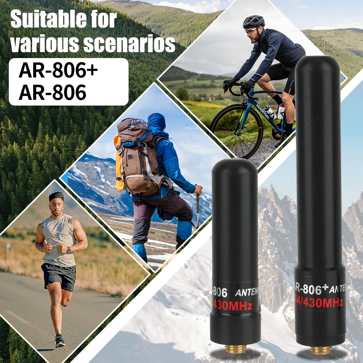 ABBREE AR-806+ SMA-Buchse Mini-Antenne VHF UHF Dual Band High Gain für Baofeng UV-21 PRO UV-5R Quansheng UV-K5 8 Tow Way Radio