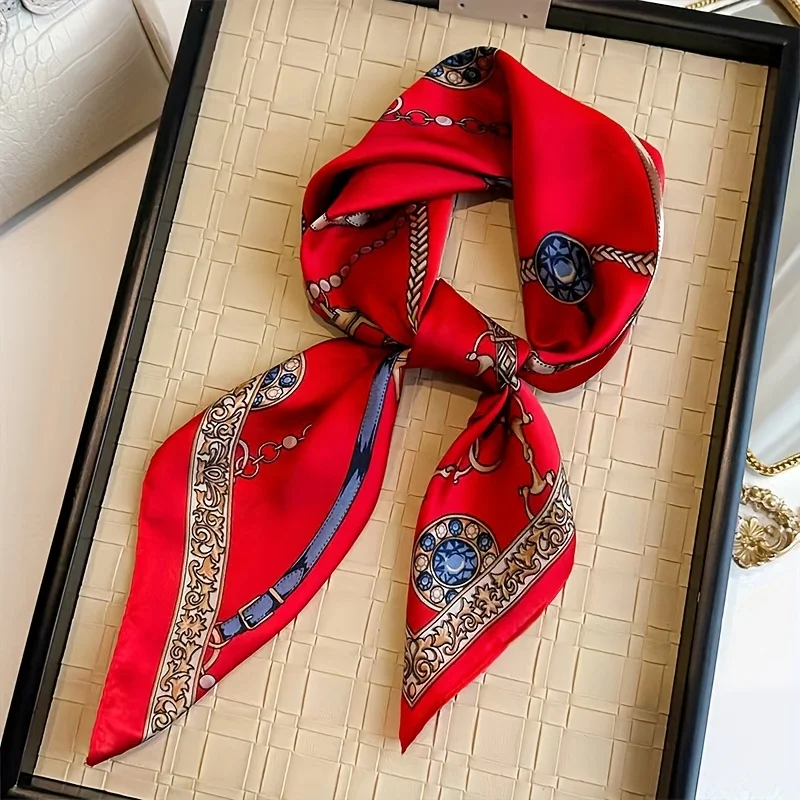 Moda wzór w cętki jedwabne opaski do włosów szalik kobiety 2024 nowa elegancka chustka na szyję chustka opaski na głowę Foulard kobiece szaliki