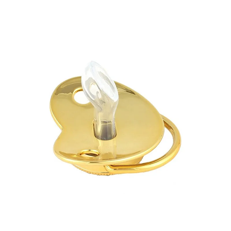 Gold Zircon Newborn Pacifier with Lid Name Initials Personalized Pacifiers for Babies Silicone Infant Dummy New Baby Shower Gift