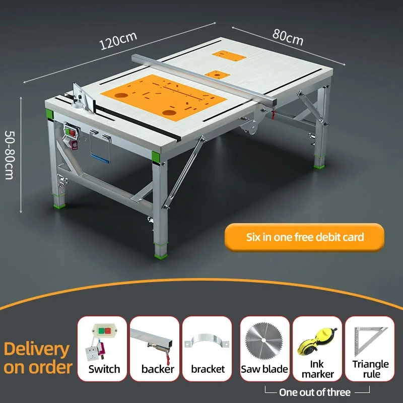 Multifunctional Woodworking Workbench Woodworking Saw Table Portable Folding Lifting Saw Table Decoration DIY Folding Workbench