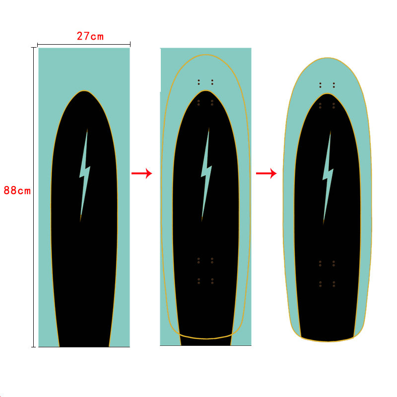 Land Surfbrett Sandpapier Skateboard Double Warp Board Sandpapier profession elle gefrostete Longboard Dance Board Tide Marke