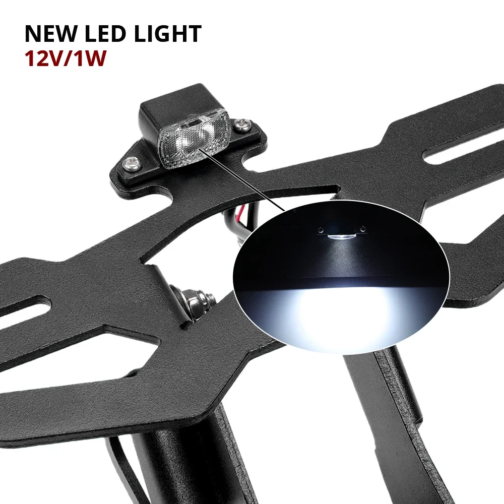 Soporte para matrícula para YAMAHA MT03 MT25 YZF R3 R25 2015-2024, accesorios para motocicleta, soporte trasero, eliminador de guardabarros de luz LED