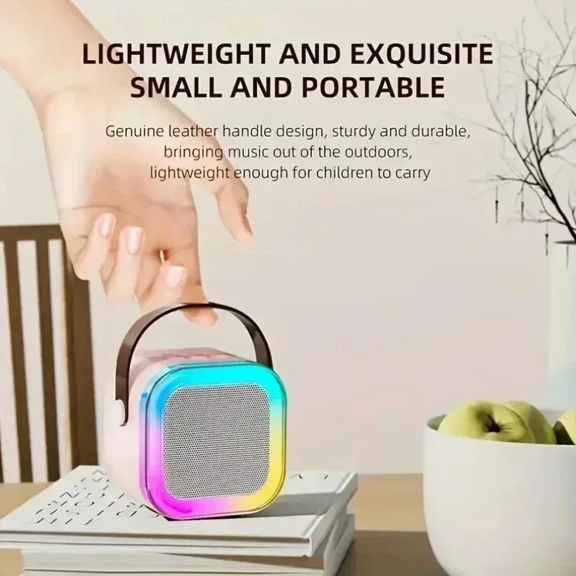 K12 Bluetooth 5.3 Karaoke Machine Portable PA Speaker System with 1-2 Wireless Microphones Home Family Singing Children's Gifts
