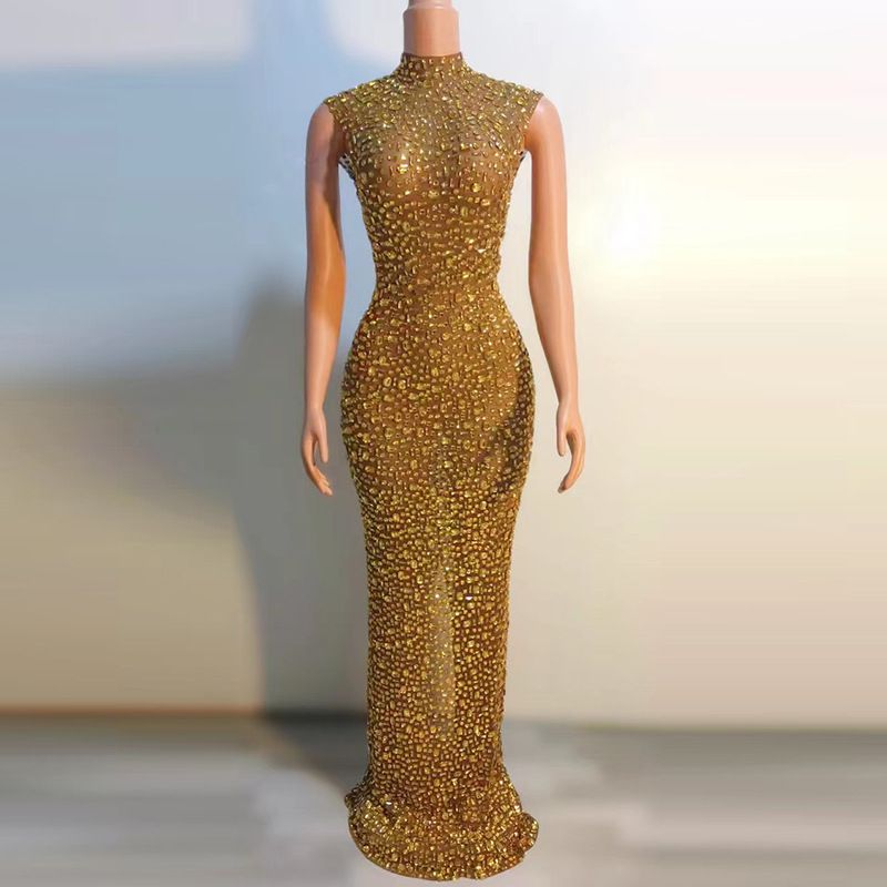 Elegante Luxe Kristallen Feestjurk Verjaardagsfeestjurk Bruid Diamant Lange Galajurk Moeder Formele Grootse Feestjurk