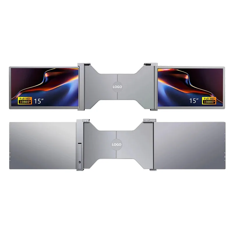 1080P FHD 15 Inch Dual Screen Extender LCD Monitor Computer Display Portable Foldable Laptop Smart Gaming Triple Screen Monitor