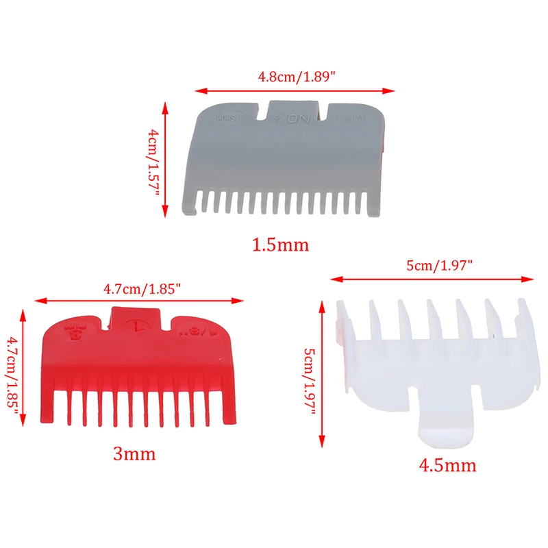 3Pcs/set Hair Clipper Guards Guide Combs Trimmer Cutting Guides Styling Tool Attachment Compatible Replacement Hair Trimmer Tool
