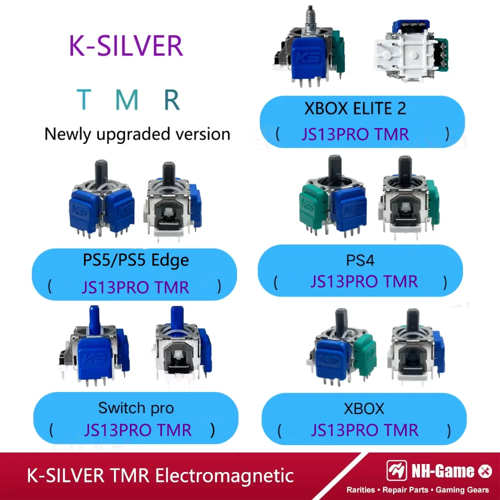 10/20PCS K-Sliver TMR Electromagnetic Joystick For PS4 for PS5 Gamepad 3D Analog Replacement Thumb Stick For XBOX NS Controller