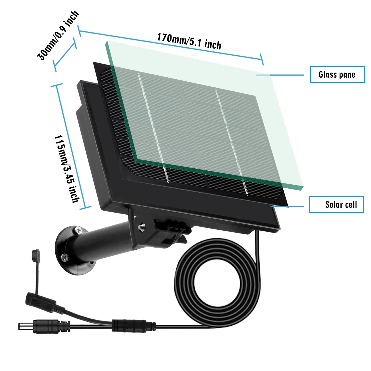 4W Solar Panel Waterproof Micro Output 12V Solar Cells Charge Install 18650 Battery Outdoor For Leds IP Camera  4G Rouer WIFI