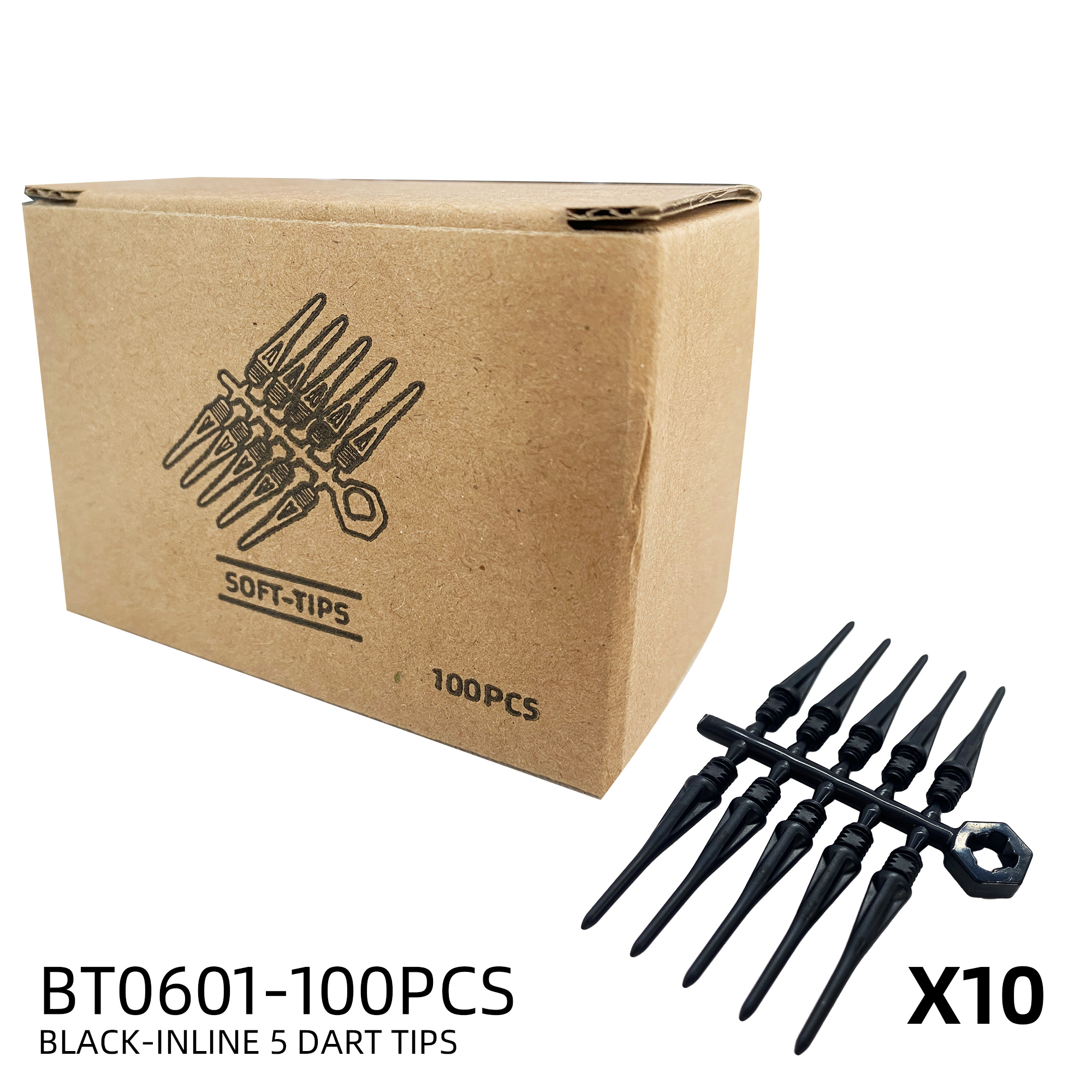 WEDARTE 50pcs kit de clé à pointe de fléchette souple 2BA pour accessoires de fléchettes électroniques à pointe en plastique souple, pointes de fléchettes avec un kit d'outils