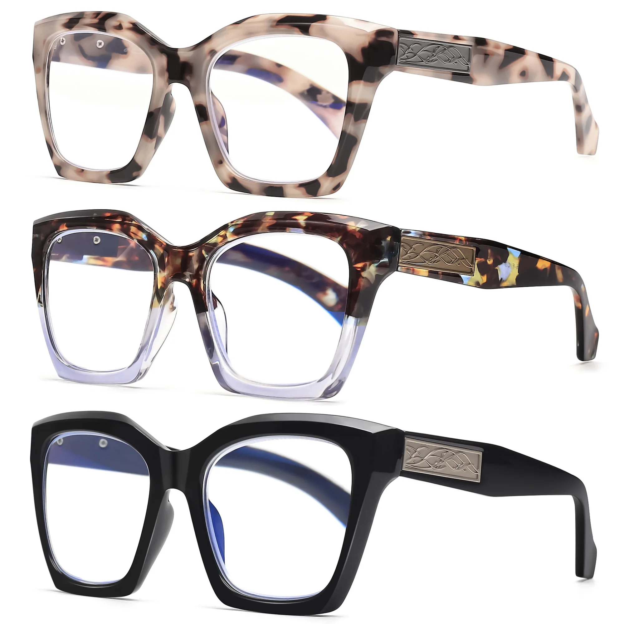JM gafas de lectura antiluz azul, gafas graduadas de buena calidad para mujer, gafas cuadradas de moda para leer en ordenador