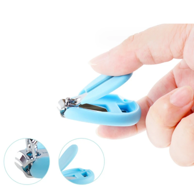 Tesoura de unhas para bebês recém-nascidos, ferramenta de cuidados com as unhas, segura, portátil, cortador de unhas, pinça com caixa, kit de manicure para crianças