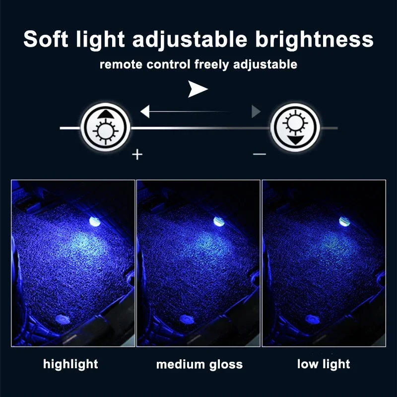 SEAMETAL adhésif sans fil LED voiture intérieur lumière ambiante Auto toit pied atmosphère lampe diamant lumière de plongée télécommande