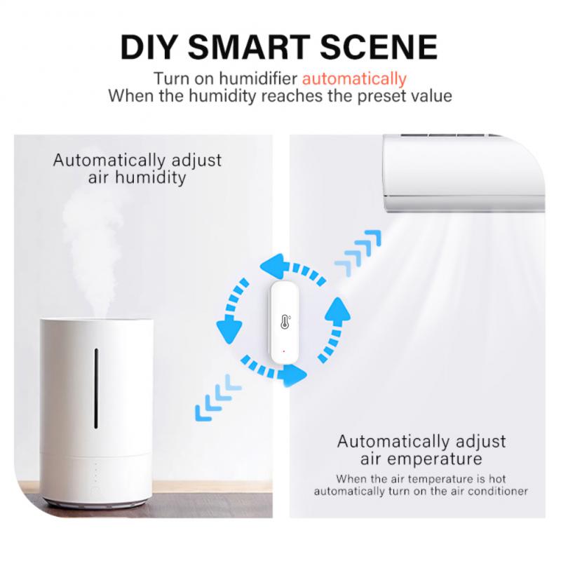 Tuya-Sensor inteligente de temperatura y humedad para el hogar, dispositivo con WiFi, Monitor remoto con aplicación SmartLife, funciona con Alexa y Google Home
