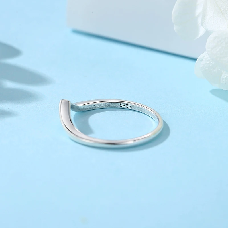 Anelli originali in argento sterling 925 per le donne Amore Cuore Corona Wishbone Anello di fidanzamento nuziale Regalo di gioielli di lusso in oro rosa