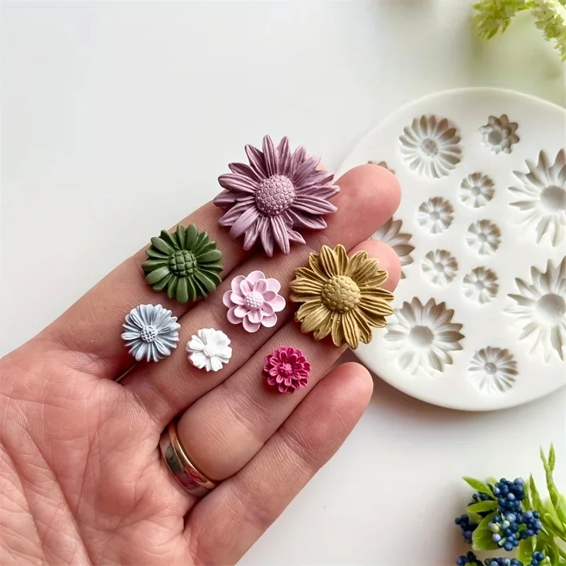 Molde de silicona para flores, molde de fundición para ramo, decoración artesanal, vela de resina de azúcar y Chocolate, herramientas artesanales, 1 ud.