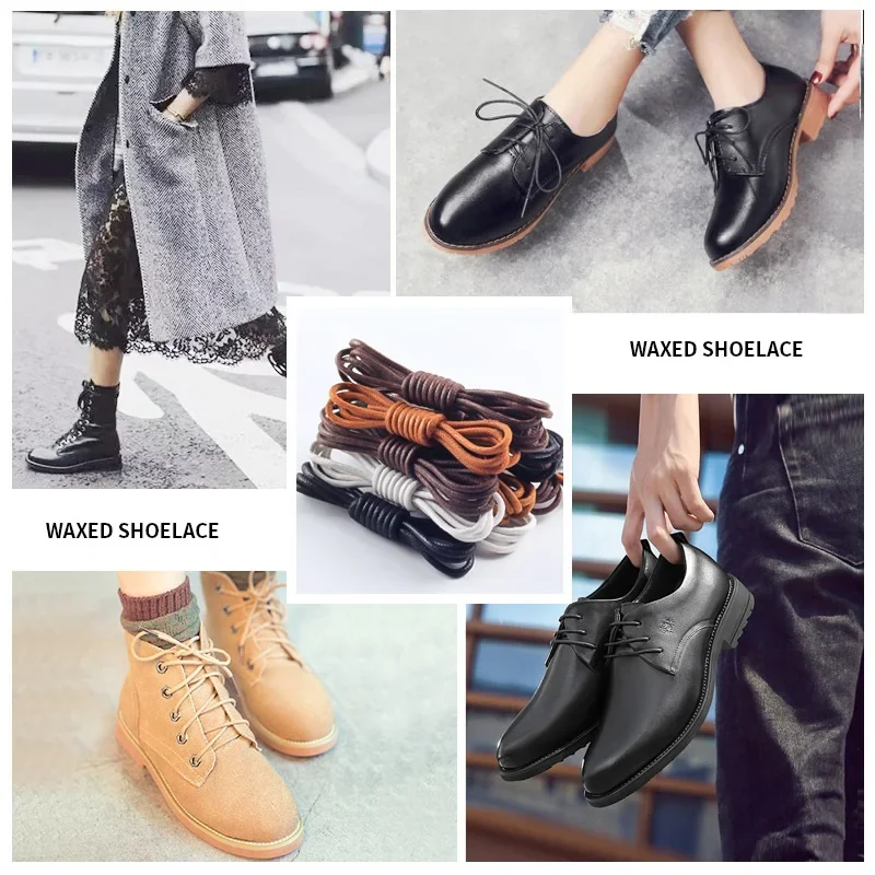 Bông Sáp Rắn Vòng Dây Giày Bền Polyester Dây Giày Oxford Dây Giày Bốt Thắt Dây Da Chống Thấm Nước Dây Giày 11 Màu
