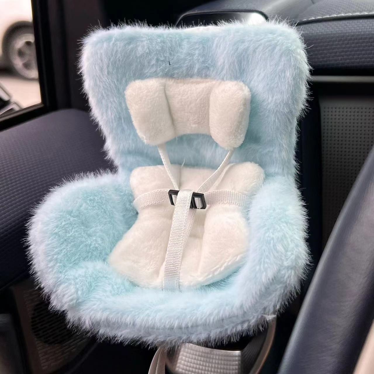 Para labubu boneca de carro assento de segurança kawaii ob11 boneca assento de pelúcia carro aromatreatment decoração terno para todas as bonecas com 18cm