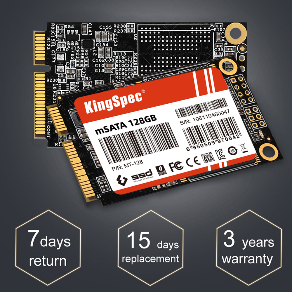 KingSpec 128gb 256gb 512gb mSATA SATA III 6GB/S SSD 1TB 2TB Mini PCIE disco duro disco de estado sólido para Dell Lenovo