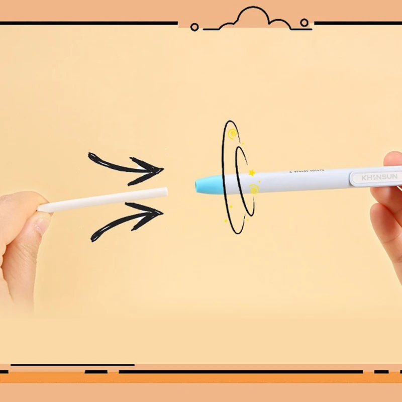 Penna per cancellare con gomma da cancellare con nucleo sostituibile Gomma artistica retrattile e pushable per forniture di cancelleria per studenti e bambini