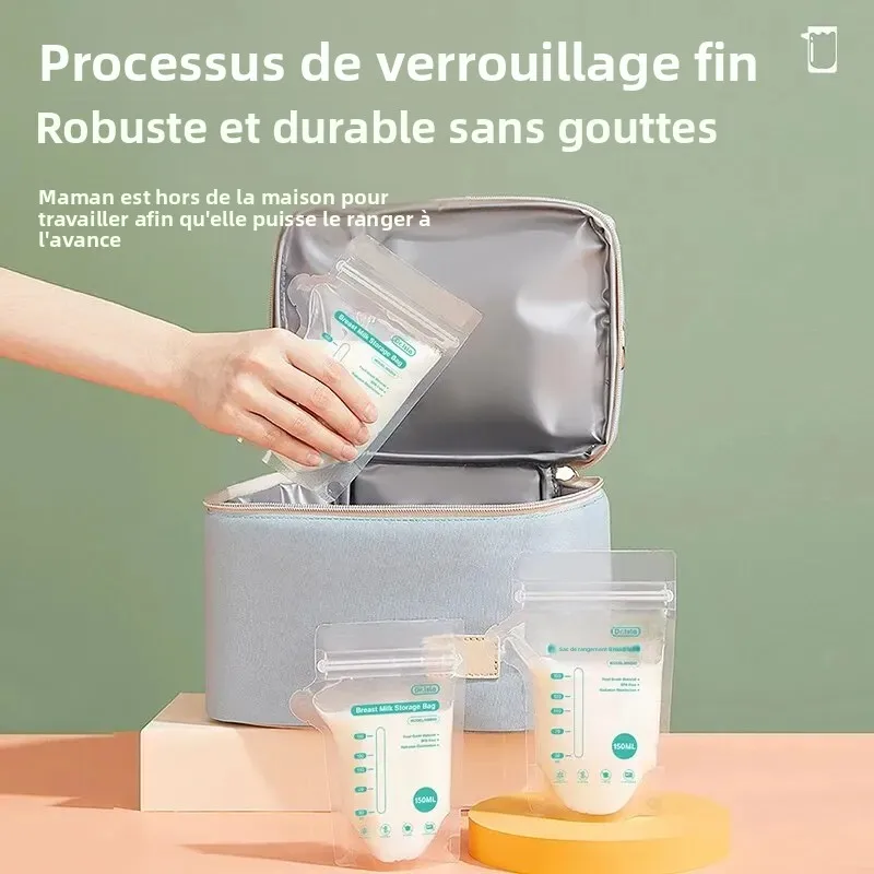30 pièces 150/250ML sac de stockage de lait maternel jetable petite capacité sac de stockage de lait congelé sans BPA