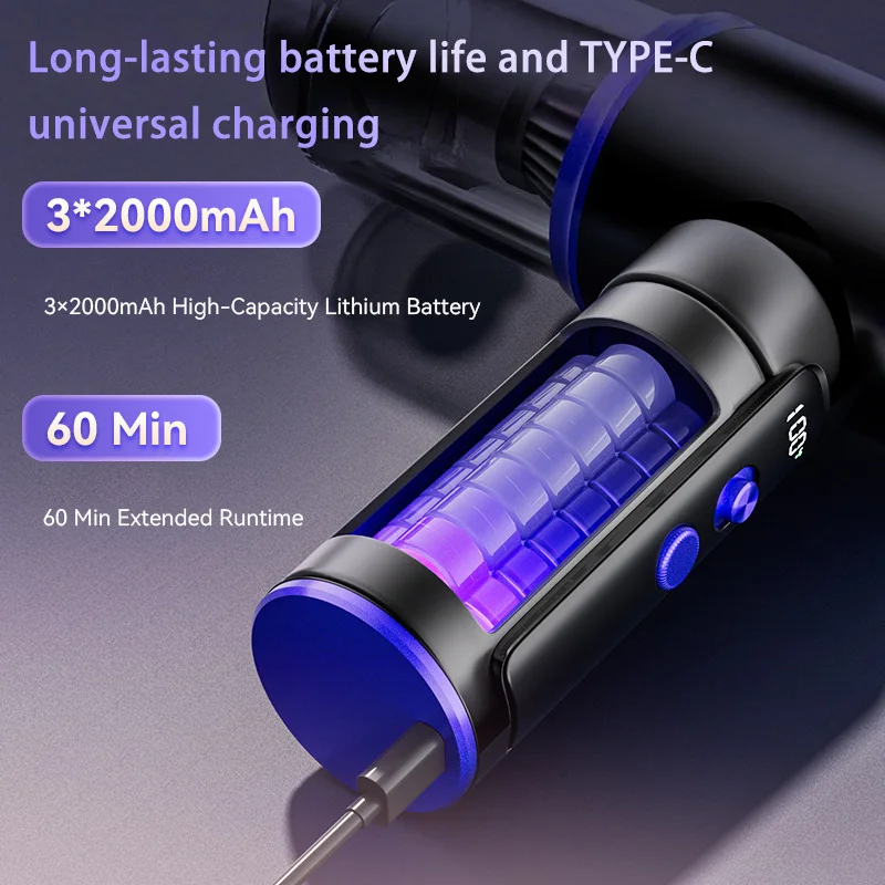 Xiaomi 20Kpa Car Vacuum Cleaner 100 Gears Infinitely Variable Speed High Power Wireless Multifunctional Handheld Vacuum Cleaner