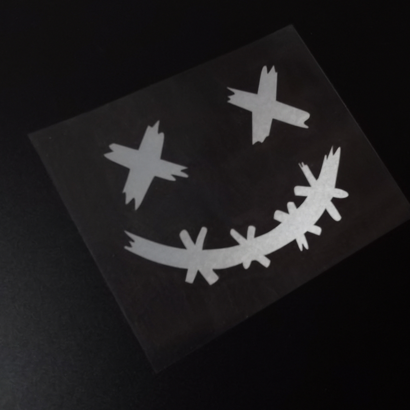 Motorcycle Helmet Stickers Reflective Waterproof Smile Face Decal