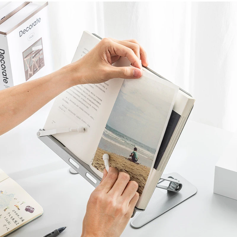 Multifunction Reading Stand Book Holder Extendable Adjustable Reading Mobile Phones Laptops Holder Office Study Desk Assessories