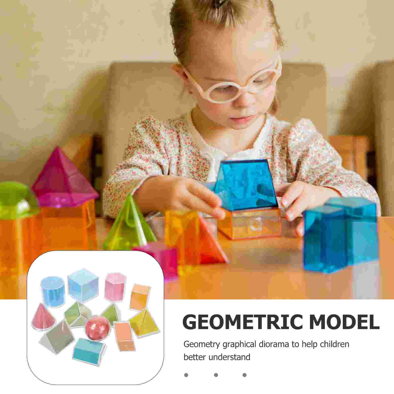 12Pcs Geometric Solids Set Perspective Geometry Model For Educational Blocks Toy Ruler Drafting Supplies Math Manipulatives