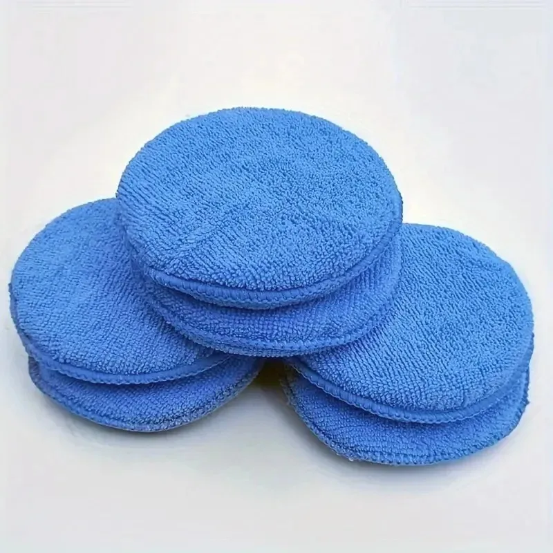 10 ชิ้นรายละเอียดรถ Applicator Pads Car Care Waxing ภาษาโปลิชคําฟองน้ําไมโครไฟเบอร์นุ่มรอบกระเป๋าโฟมฟองน้ําเครื่องมือทําความสะอาดรถยนต์