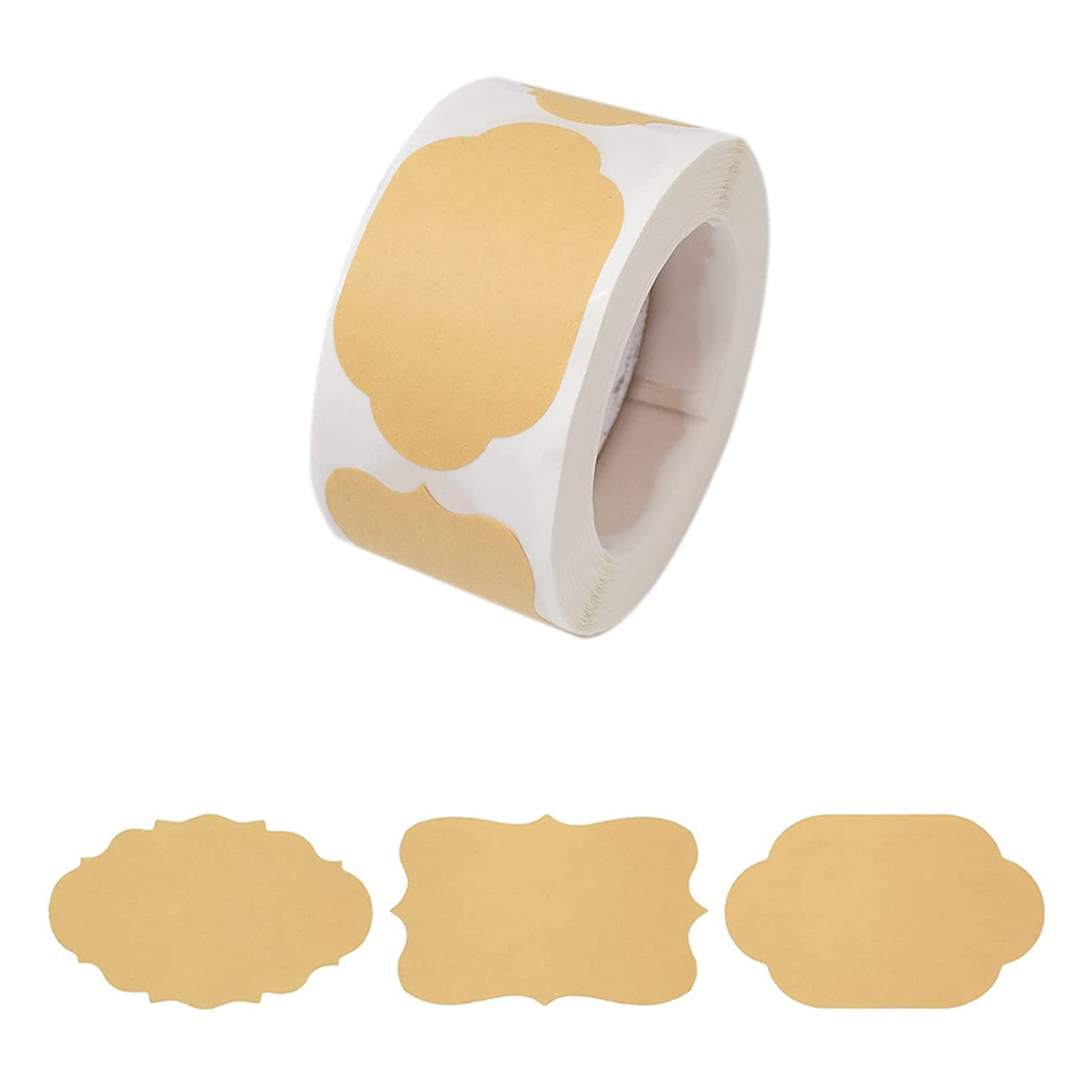 250 個ナチュラルクラフトタグステッカー自己粘着カスタマイズホリデープレゼントステッカー瓶、クリスマスギフト、名札、メイソンジャー用