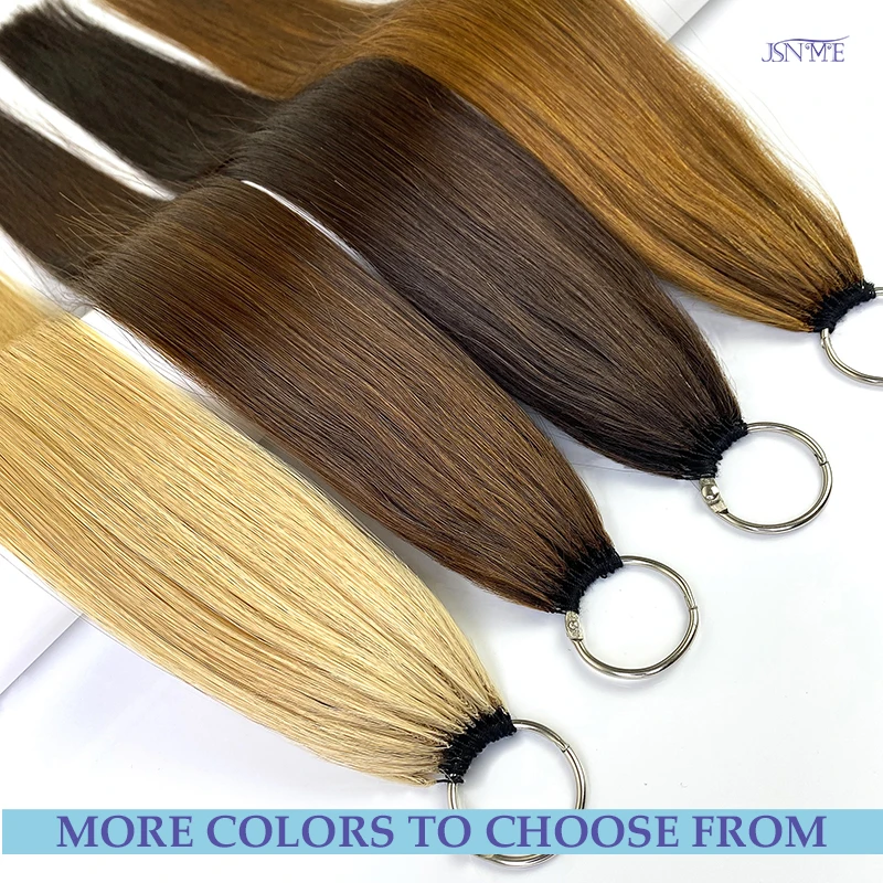 JSNME Micro pluma nuevas extensiones de cabello 100% cabello humano Natural Real comodidad Invisible 14-28 pulgadas negro marrón Rubio 613 colores