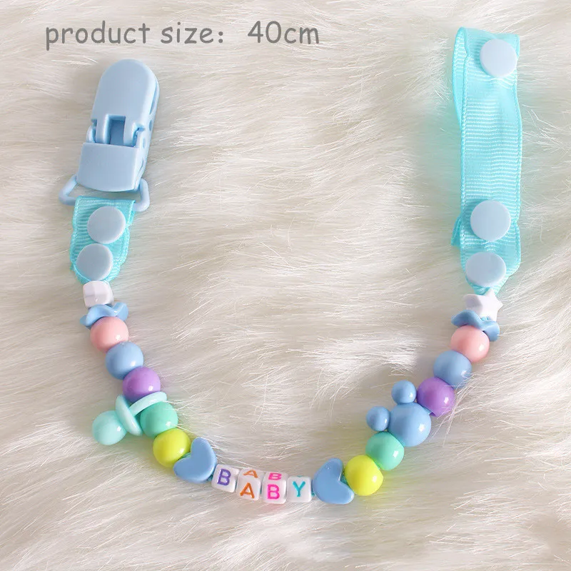 Baby Pacifier Leash Newborns Beads Soother Nippler Chain Newborn Baby Dummy Anti-lost Pacifiers Clips for Teether Nipples Care
