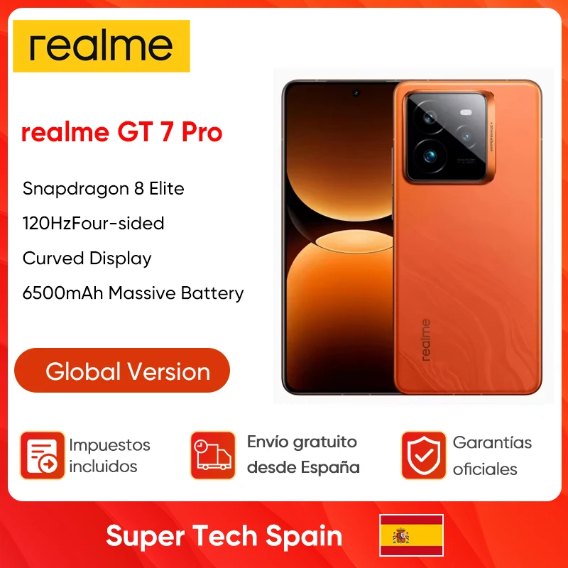 Versione globale realme GT 7 Pro 5G Smartphone Snapdragon 8 Elite AI Ultra-clear Snap Camera RealWorld Eco² Display 6500mAh Batteria 120W Carica NFC AI Smartphone