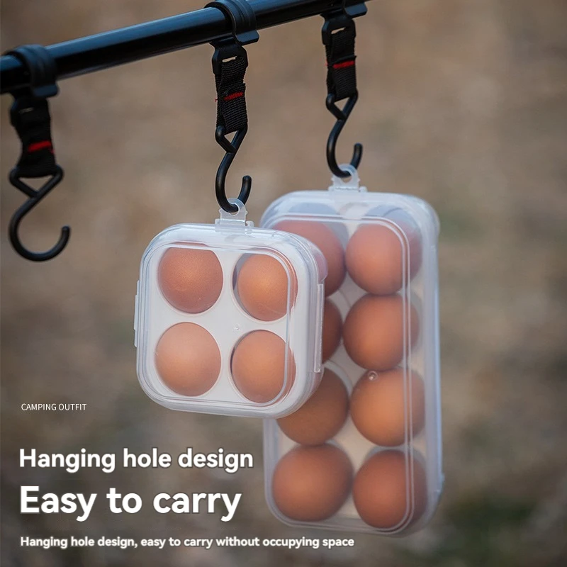Scatola portauova portatile Contenitore da cucina trasparente Custodia organizer per picnic da campeggio all'aperto Portauova 3/4/8 griglie